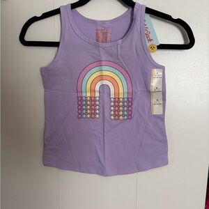Cat & Jack Lavender Rainbow Smiley Tank Top
